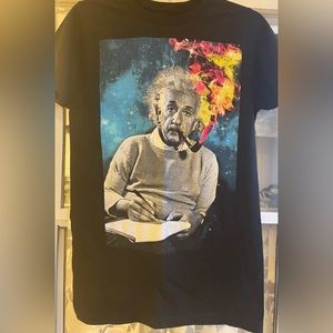 Einstein T-Shirt-bright colors on a black tee, great condition - Box 1